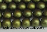 CSB1398 15.5 inches 10mm matte round shell pearl beads wholesale