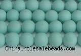 CSB1400 15.5 inches 4mm matte round shell pearl beads wholesale