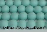 CSB1401 15.5 inches 6mm matte round shell pearl beads wholesale