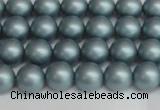 CSB1435 15.5 inches 4mm matte round shell pearl beads wholesale