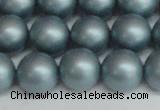 CSB1439 15.5 inches 12mm matte round shell pearl beads wholesale