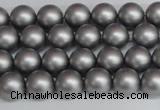 CSB1441 15.5 inches 6mm matte round shell pearl beads wholesale