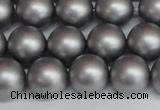 CSB1444 15.5 inches 12mm matte round shell pearl beads wholesale