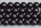 CSB1445 15.5 inches 4mm matte round shell pearl beads wholesale