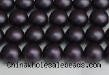 CSB1446 15.5 inches 6mm matte round shell pearl beads wholesale