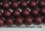 CSB1452 15.5 inches 8mm matte round shell pearl beads wholesale