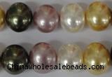 CSB156 15.5 inches 12*15mm – 13*16mm oval mixed color shell pearl beads