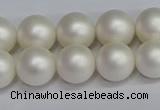 CSB1602 15.5 inches 8mm round matte shell pearl beads wholesale