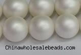 CSB1605 15.5 inches 14mm round matte shell pearl beads wholesale