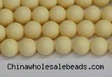 CSB1610 15.5 inches 4mm round matte shell pearl beads wholesale
