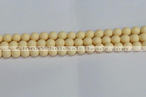 CSB1613 15.5 inches 10mm round matte shell pearl beads wholesale