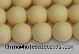 CSB1614 15.5 inches 12mm round matte shell pearl beads wholesale