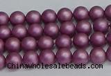 CSB1630 15.5 inches 4mm round matte shell pearl beads wholesale