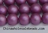 CSB1633 15.5 inches 10mm round matte shell pearl beads wholesale