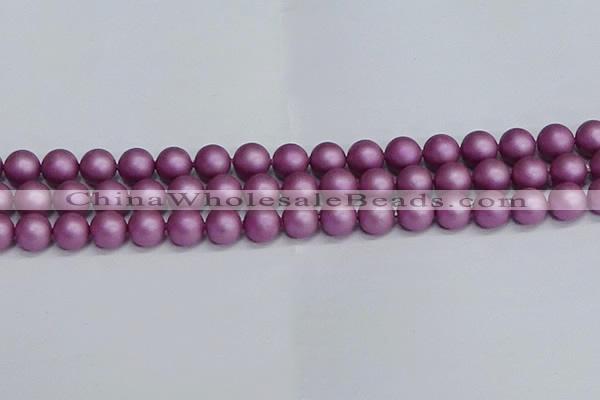 CSB1633 15.5 inches 10mm round matte shell pearl beads wholesale
