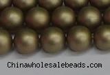 CSB1673 15.5 inches 10mm round matte shell pearl beads wholesale