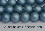 CSB1712 15.5 inches 8mm round matte shell pearl beads wholesale