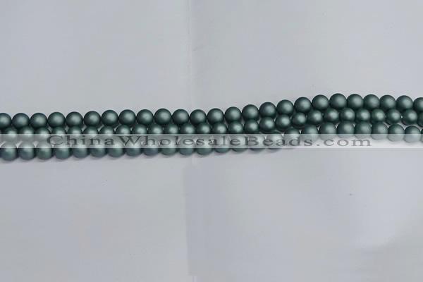 CSB1720 15.5 inches 4mm round matte shell pearl beads wholesale