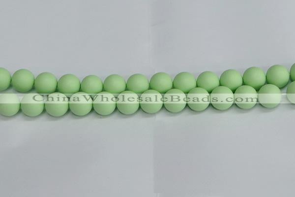 CSB1745 15.5 inches 14mm round matte shell pearl beads wholesale