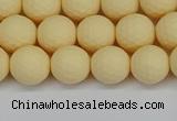 CSB1801 15.5 inches 6mm faceetd round matte shell pearl beads