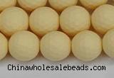 CSB1803 15.5 inches 10mm faceetd round matte shell pearl beads