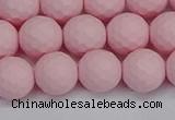 CSB1842 15.5 inches 8mm faceetd round matte shell pearl beads