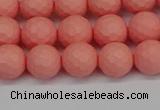 CSB1851 15.5 inches 6mm faceetd round matte shell pearl beads