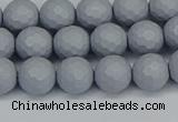 CSB1932 15.5 inches 8mm faceted round matte shell pearl beads