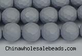 CSB1933 15.5 inches 10mm faceted round matte shell pearl beads