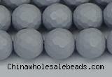 CSB1935 15.5 inches 14mm faceted round matte shell pearl beads