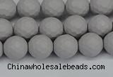 CSB1942 15.5 inches 8mm faceted round matte shell pearl beads