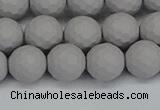 CSB1943 15.5 inches 10mm faceted round matte shell pearl beads