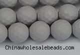 CSB1944 15.5 inches 12mm faceted round matte shell pearl beads