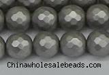CSB1954 15.5 inches 12mm faceted round matte shell pearl beads
