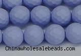 CSB1962 15.5 inches 8mm faceted round matte shell pearl beads