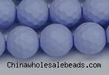 CSB1964 15.5 inches 12mm faceted round matte shell pearl beads
