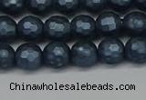 CSB1971 15.5 inches 6mm faceted round matte shell pearl beads