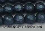 CSB1974 15.5 inches 12mm faceted round matte shell pearl beads