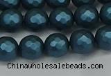 CSB1981 15.5 inches 6mm faceted round matte shell pearl beads