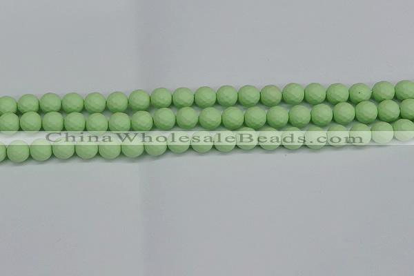 CSB1991 15.5 inches 6mm faceted round matte shell pearl beads