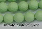 CSB1993 15.5 inches 10mm faceted round matte shell pearl beads