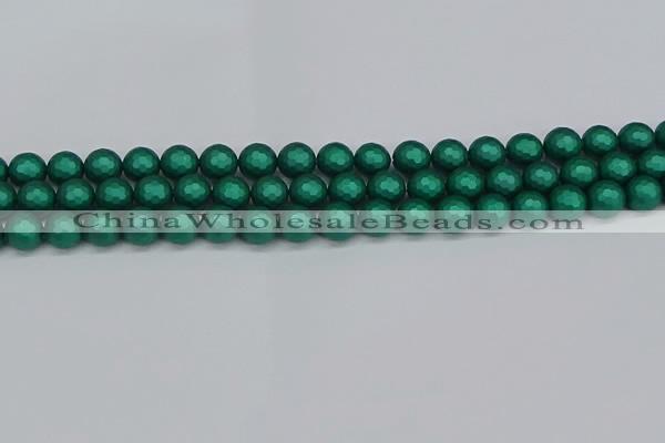 CSB2001 15.5 inches 6mm faceted round matte shell pearl beads