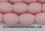 CSB2101 15.5 inches 10*14mm rice matte shell pearl beads