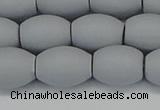 CSB2104 15.5 inches 10*14mm rice matte shell pearl beads