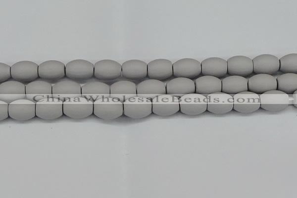 CSB2105 15.5 inches 10*14mm rice matte shell pearl beads