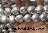 CSB2130 15.5 inches 20mm flat round shell pearl beads wholesale