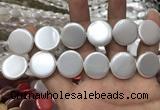 CSB2143 15.5 inches 25mm coin shell pearl beads wholesale