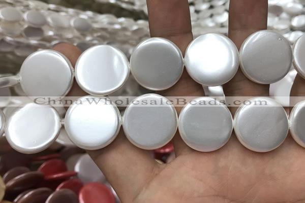 CSB2144 15.5 inches 30mm coin shell pearl beads wholesale