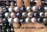 CSB2153 15.5 inches 16mm flat round mixed shell pearl beads