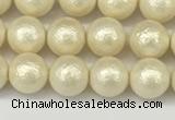 CSB2211 15.5 inches 6mm round wrinkled shell pearl beads wholesale